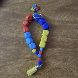 Autism Beaded Wristlet Keychain